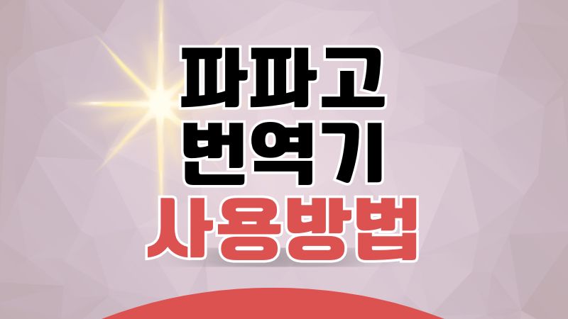 파파고 번역기 바로가기