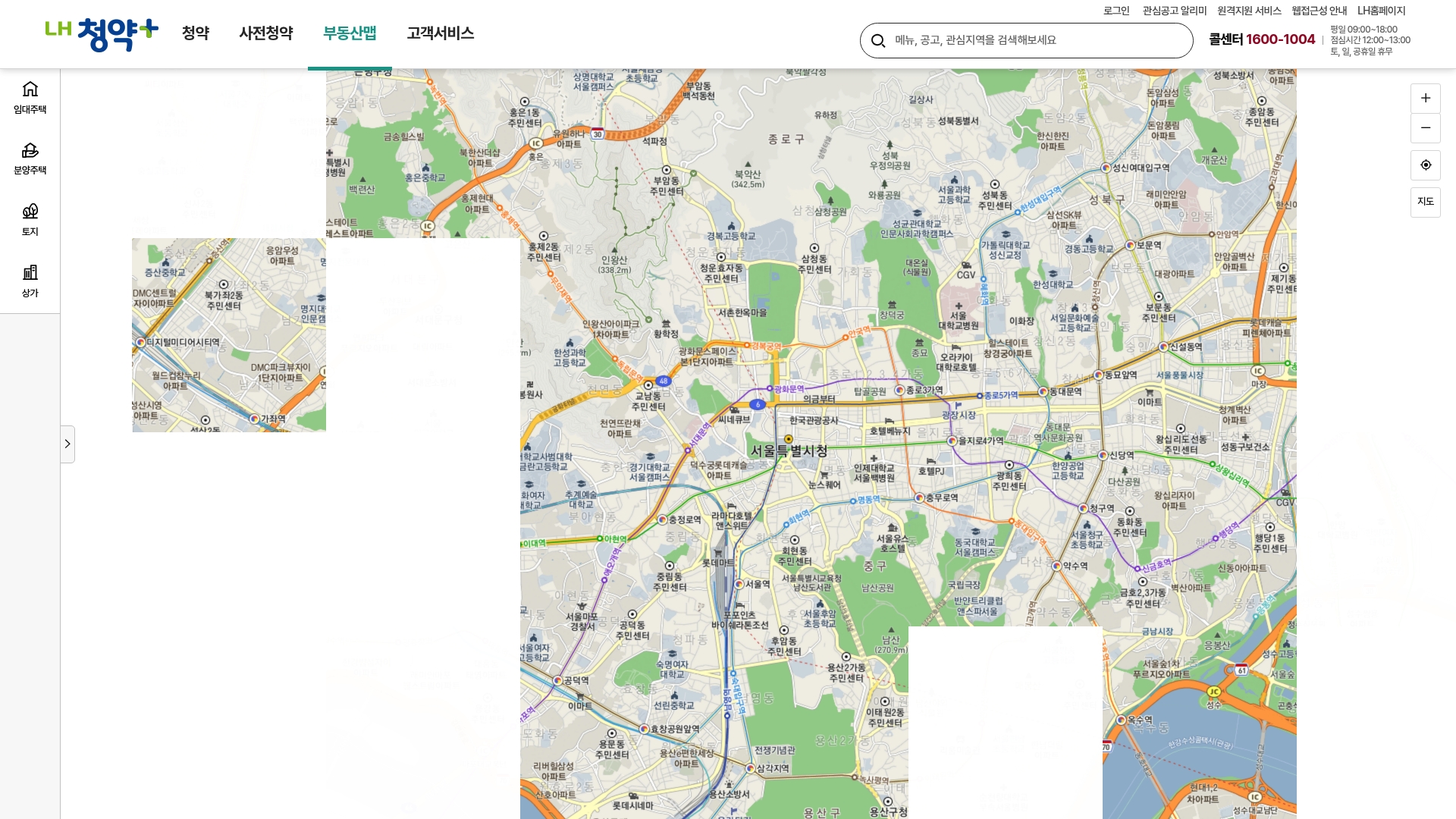 lh 청약플러스 부동산맵 서비스
